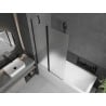 Mexen Flip paravan de cadă cu 2 aripi 100 x 150 cm, ceață, negru - 894-100-101-70-30