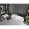 Mexen Flip paravan de cadă cu 2 aripi 100 x 150 cm, ceață, negru - 894-100-101-70-30