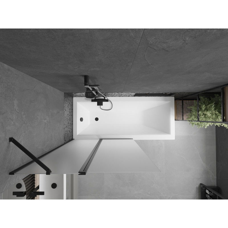 Mexen Flip paravan de cadă cu 2 aripi 100 x 150 cm, ceață, negru - 894-100-101-70-30