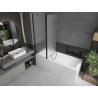 Mexen Flip paravan cadă 1-aripă 120 x 150 cm, Înghețat, Neagră - 894-120-101-70-30