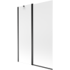 Mexen Flip kádparaván, 2-szárnyú, 120 x 150 cm, homályos, fekete - 894-120-101-70-30