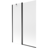 Mexen Flip paravan cadă 1-aripă 120 x 150 cm, Înghețat, Neagră - 894-120-101-70-30