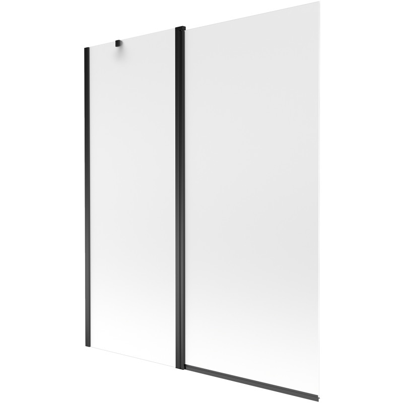Mexen Flip 2 szárnyú kádparaván 140 x 150 cm, deres, fekete - 894-140-101-70-30