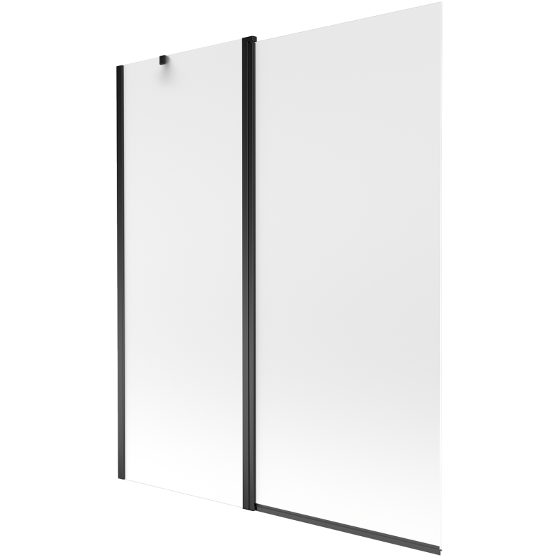 Mexen Flip paravan de baie cu 2 panouri 140 x 150 cm, sticlă mată, negru - 894-140-101-70-30
