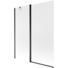 Paravan de duș Mexen Flip 2-panouri 140 x 150 cm, înghețat, negru - 894-140-101-70-30