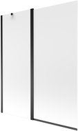 Paravan de duș Mexen Flip 2-panouri 140 x 150 cm, înghețat, negru - 894-140-101-70-30