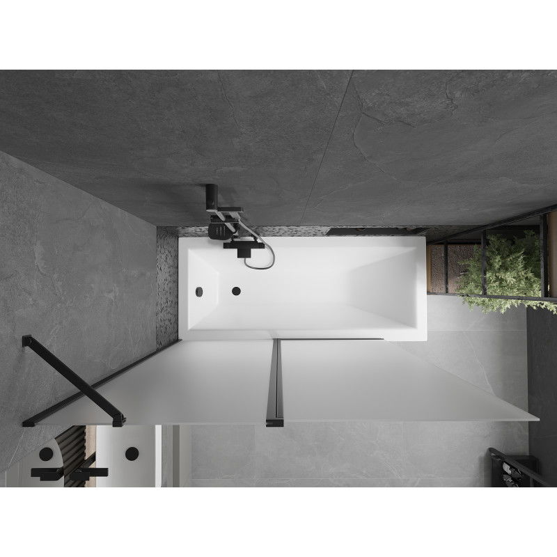 Mexen Flip paravan de baie cu 2 panouri 140 x 150 cm, sticlă mată, negru - 894-140-101-70-30