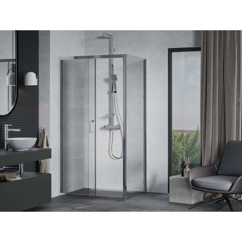 Mexen Apia cabina de duș glisantă 140 x 100 cm, transparentă, crom - 840-140-100-01-00