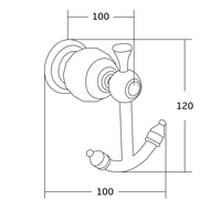 Mexen Estela kettős törölközőakasztó, rózsaszín arany - 7011535-60