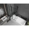 Mexen Flip paravan de baie cu 2 aripi 80 x 150 cm, grilaj negru, negru - 894-080-101-70-77