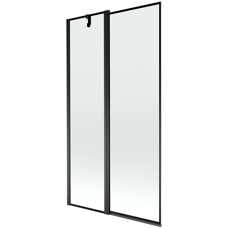Mexen Flip 2-szárnyú fürdőszobai paraván 100 x 150 cm, fekete keret, fekete - 894-100-101-70-70
