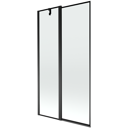 Mexen Flip 2-szárnyú fürdőszobai paraván 100 x 150 cm, fekete keret, fekete - 894-100-101-70-70