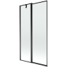 Mexen Flip paravan de baie cu 2 aripi 100 x 150 cm, cadru negru, negru - 894-100-101-70-70