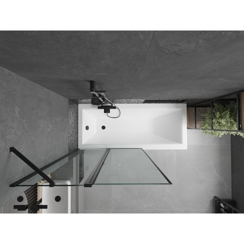 Mexen Flip 2 szárnyas zuhanyfal 100 x 150 cm, fekete keret, fekete - 894-100-101-70-70