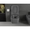 Mexen Madox Rimless WC csésze lassan záródó slim tetővel, duroplast, sötét szürke matt - 30154061
