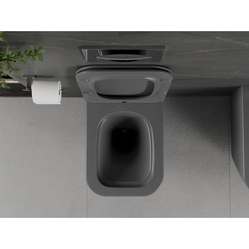 Mexen Madox toaletă wc Rimless cu capac cu închidere lentă slim, duroplast, gri închis mat - 30154061