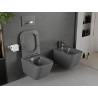 Mexen Madox Rimless WC csésze lassan záródó slim tetővel, duroplast, sötét szürke matt - 30154061