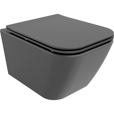 Mexen Madox vas WC fără margini cu capac soft close slim, duroplast, gri închis mat - 30154061