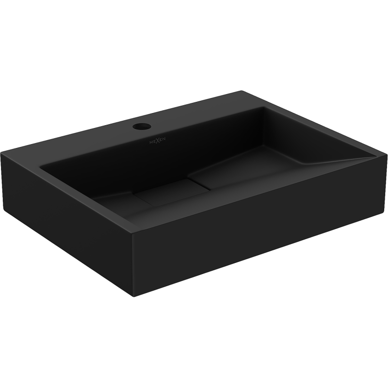 Mexen Ava pultra szerelhető konglomerát mosdókagyló 1 nyílás 50 x 38 cm, Fekete - 23015071