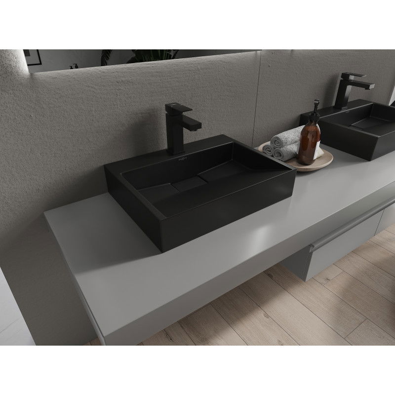 Mexen Ava pultra szerelhető mosdó konglomerátumból 1/O 50 x 38 cm, fekete - 23015071