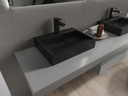 Mexen Ava pultra szerelhető konglomerát mosdókagyló 1 nyílás 50 x 38 cm, Fekete - 23015071