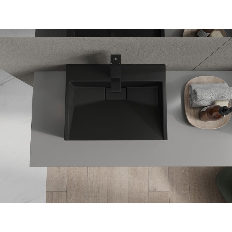 Mexen Ava pultra szerelhető mosdó konglomerátumból 1/O 50 x 38 cm, fekete - 23015071