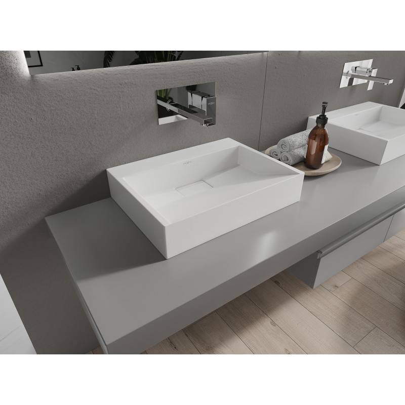 Mexen Ava chiuvetă de blat din conglomerat B/O 50 x 38 cm, albă - 23015000
