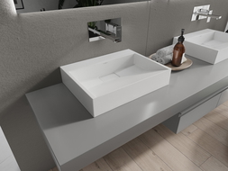 Mexen Ava pultra szerelhető konglomerát mosdókagyló nyílás nélkül 50 x 38 cm, Fehér - 23015000