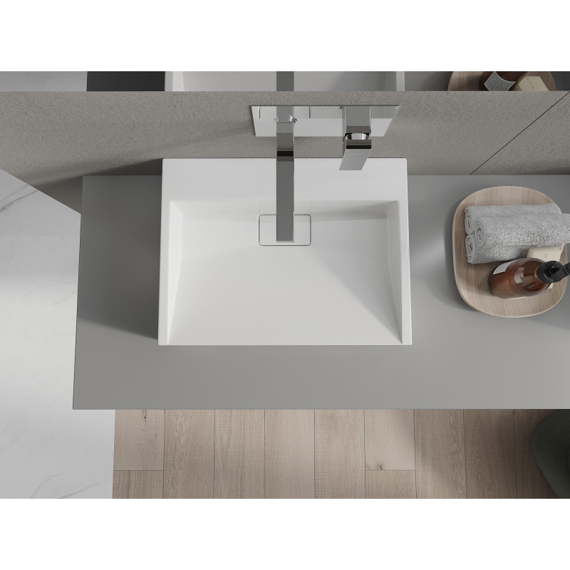 Mexen Ava fehér, felületen álló mosdó konglomerátum B/O 50 x 38 cm - 23015000