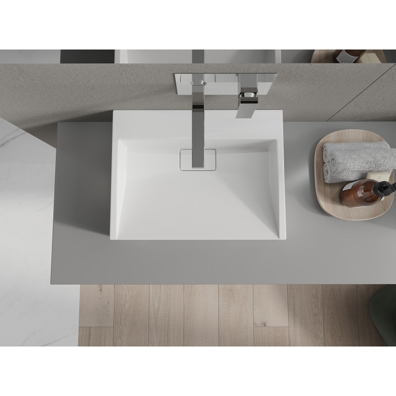 Mexen Ava mosdó tálcás konglomerátumból B/O 50 x 38 cm, fehér - 23015000
