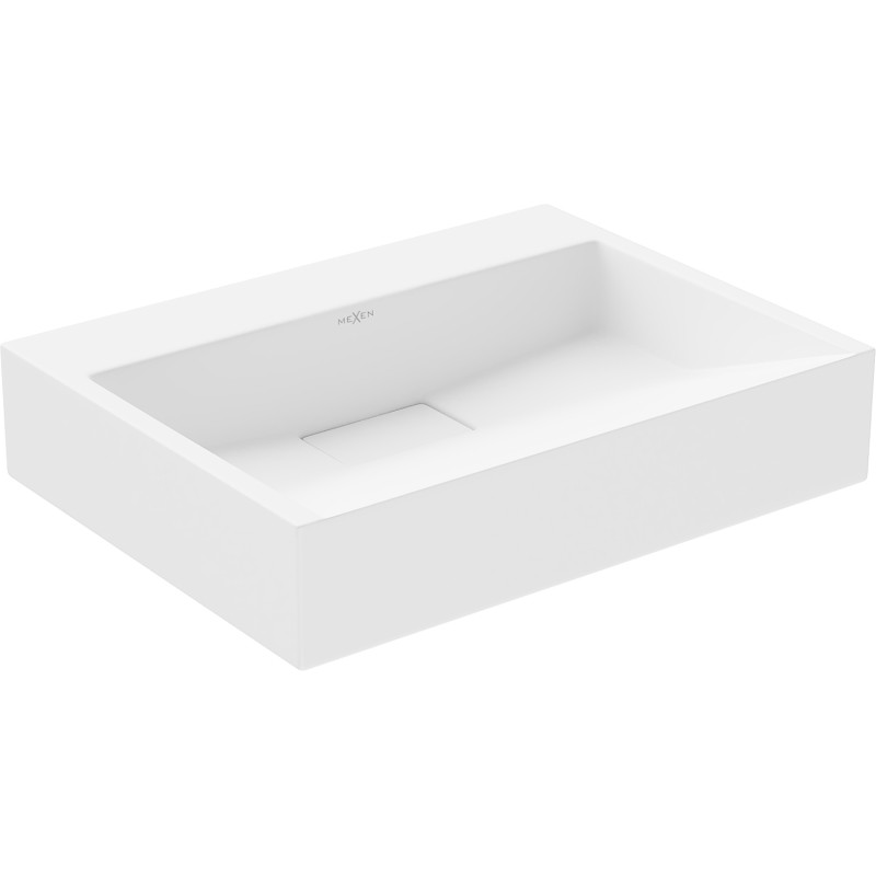 Mexen Ava chiuvetă de suprafață din conglomerat B/O 50 x 38 cm, albă - 23015000