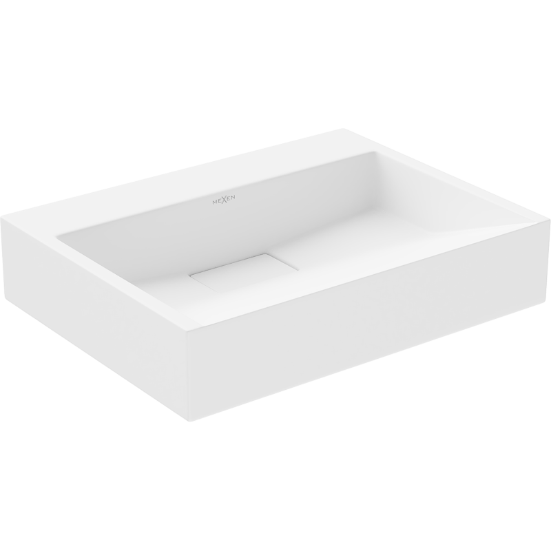 Mexen Ava pultra szerelhető konglomerát mosdókagyló nyílás nélkül 50 x 38 cm, Fehér - 23015000