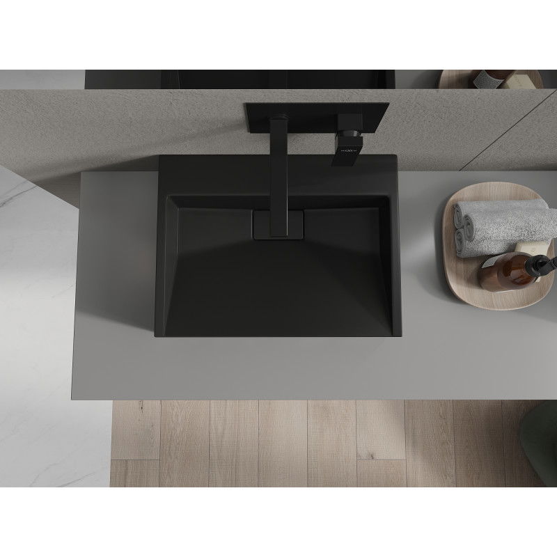 Mexen Ava pultra helyezhető mosdókagyló konglomerátumból B/O 50 x 38 cm, fekete - 23015070