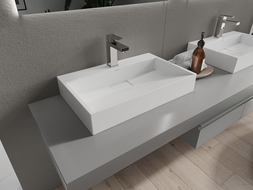 Mexen Ava pultra szerelhető konglomerát mosdókagyló 1 nyílás 60 x 38 cm, Fehér - 23016001