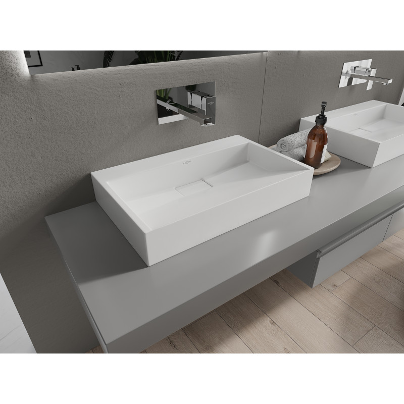 Mexen Ava chiuvetă deasupra tejghelei din conglomerat B/O 60 x 38 cm, albă - 23016000