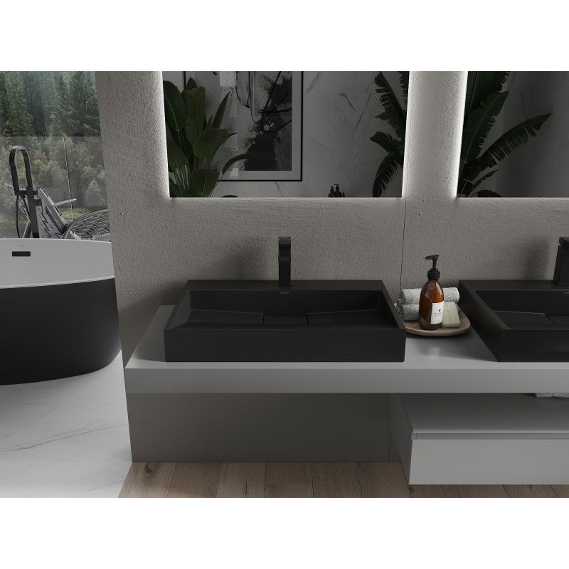 Mexen Ava lavoar deasupra blatului din conglomerat 1/O 70 x 46 cm, negru - 23017071
