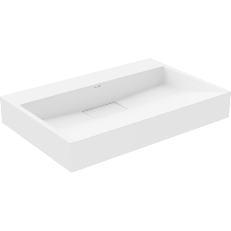 Mexen Ava 70 x 46 cm-es pultra helyezhető mosdókagyló öntött márványból, fehér - 23017000