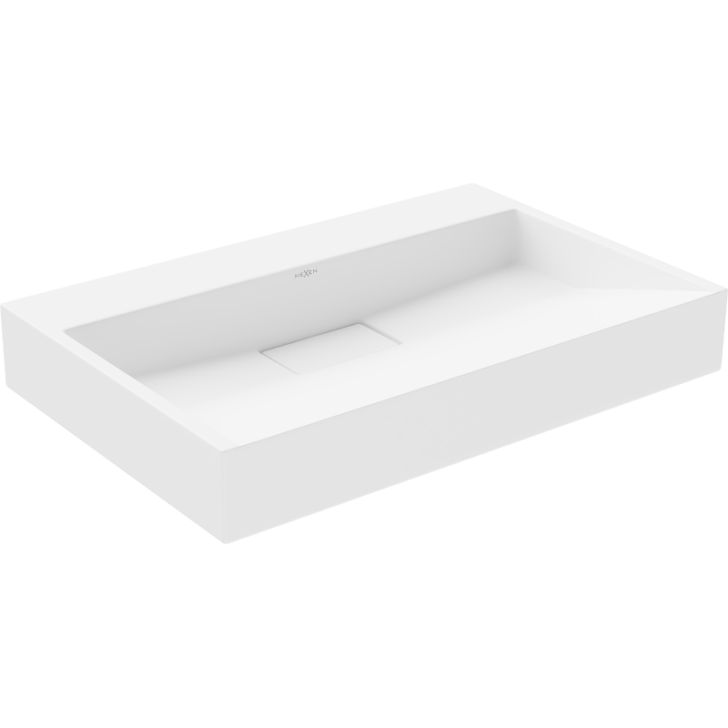 Mexen Ava pultra szerelhető konglomerát mosdókagyló nyílás nélkül 70 x 46 cm, Fehér - 23017000