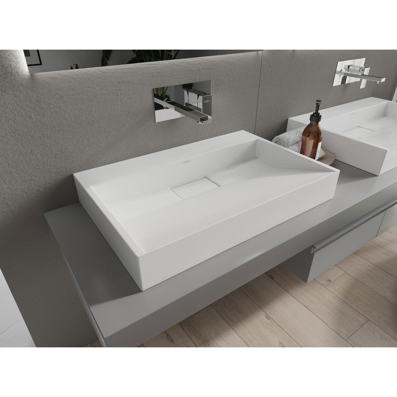 Mexen Ava lavoar pe blat din conglomerat B/O 70 x 46 cm, alb - 23017000