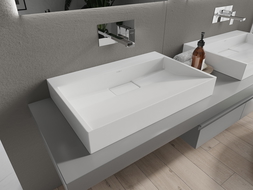 Mexen Ava pultra szerelhető konglomerát mosdókagyló nyílás nélkül 70 x 46 cm, Fehér - 23017000