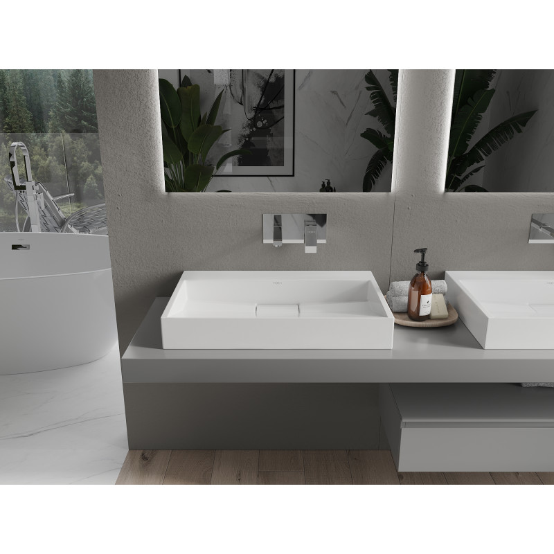 Mexen Ava chiuvetă pe blat din compozit B/O 70 x 46 cm, albă - 23017000