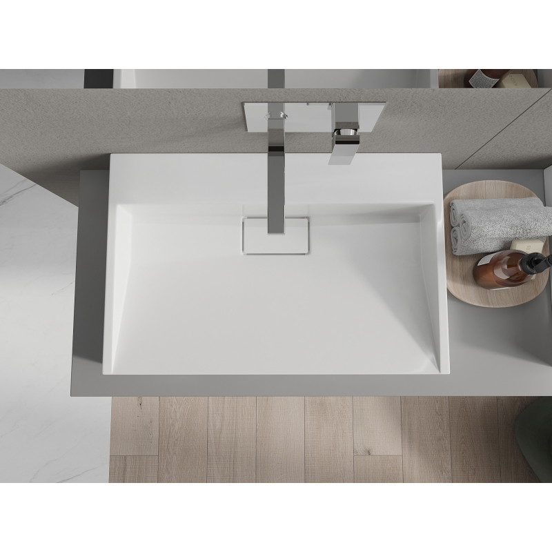 Mexen Ava 70 x 46 cm-es pultra helyezhető mosdókagyló öntött márványból, fehér - 23017000