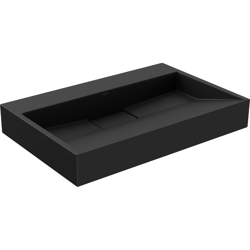 Mexen Ava konglomerát polcra szerelhető mosdókagyló B/O 70 x 46 cm, fekete - 23017070