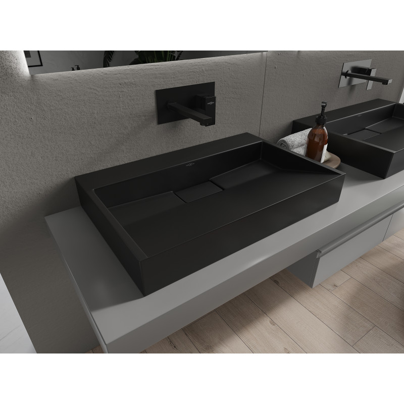 Mexen Ava chiuvetă de blat din granit compozit B/O 70 x 46 cm, neagră - 23017070