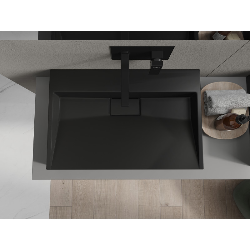 Mexen Ava 70 x 46 cm-es, fekete munkalapra szerelhető mosdókagyló konglomerátumból - 23017070