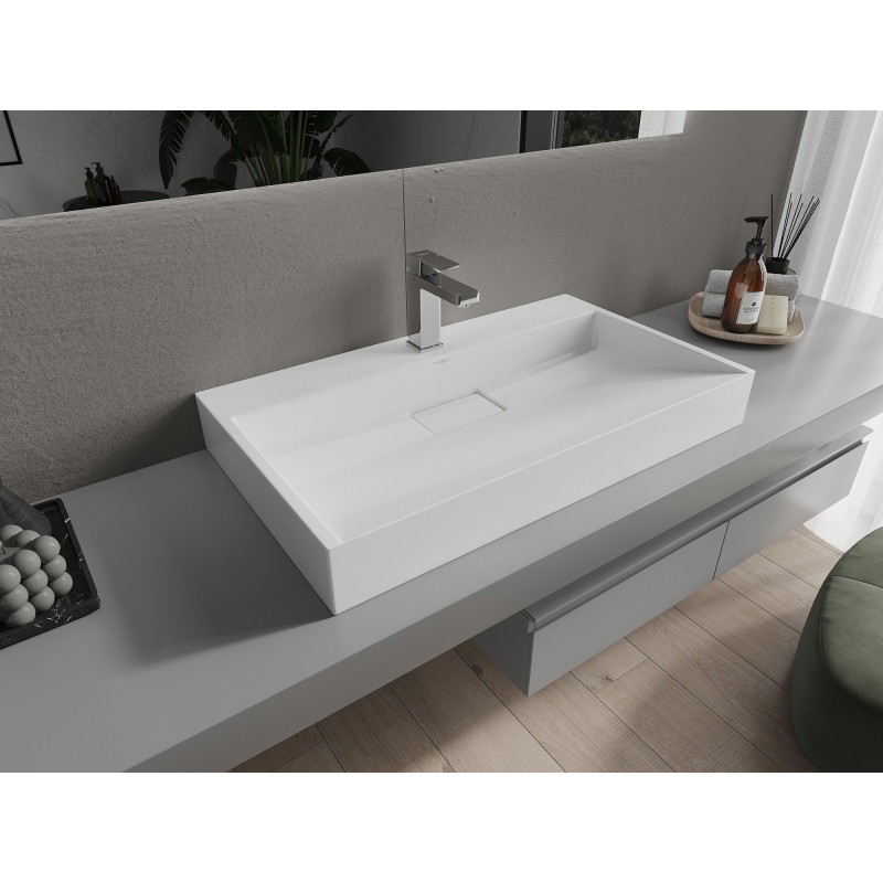 Mexen Ava pult feletti mosdókagyló konglomerátumból 1/O 80 x 46 cm, fehér - 23018001
