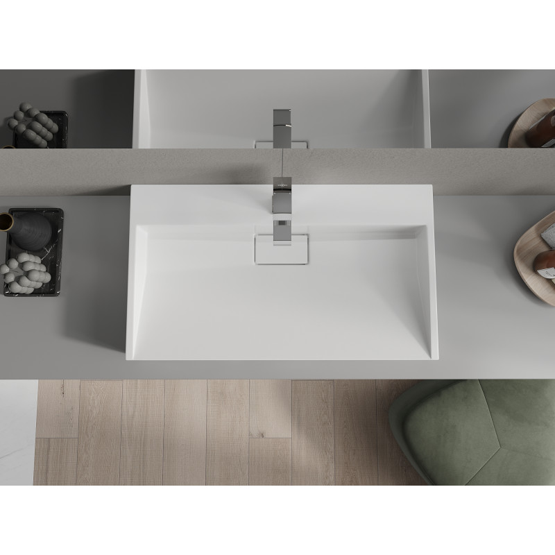 Mexen Ava chiuvetă de blat din conglomerat 1/O 80 x 46 cm, albă - 23018001