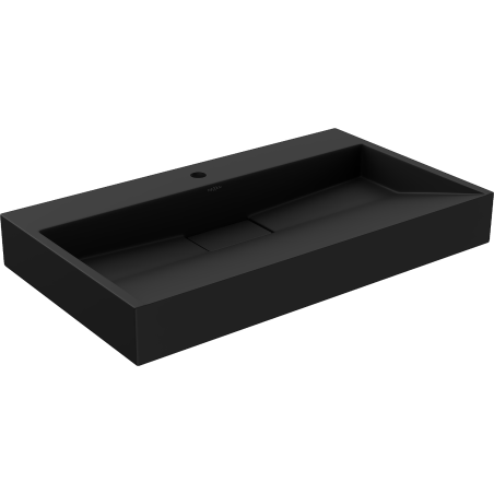 Mexen Ava konglomerátum pultra szerelhető mosdó 1/O 80 x 46 cm, fekete - 23018071