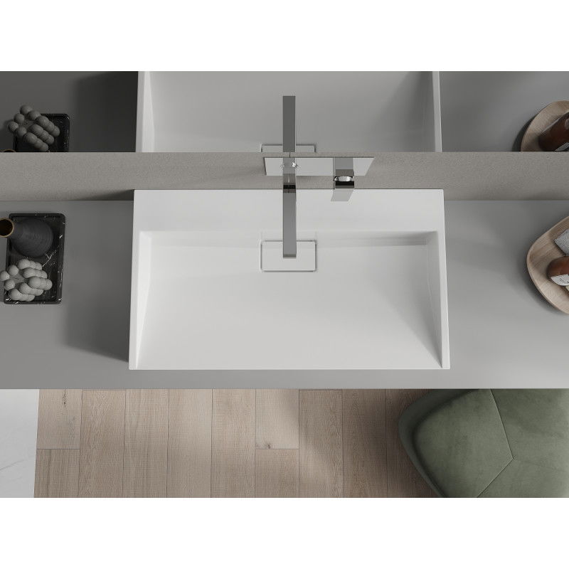 Mexen Ava chiuvetă deasupra blatului din conglomerat B/O 80 x 46 cm, albă - 23018000