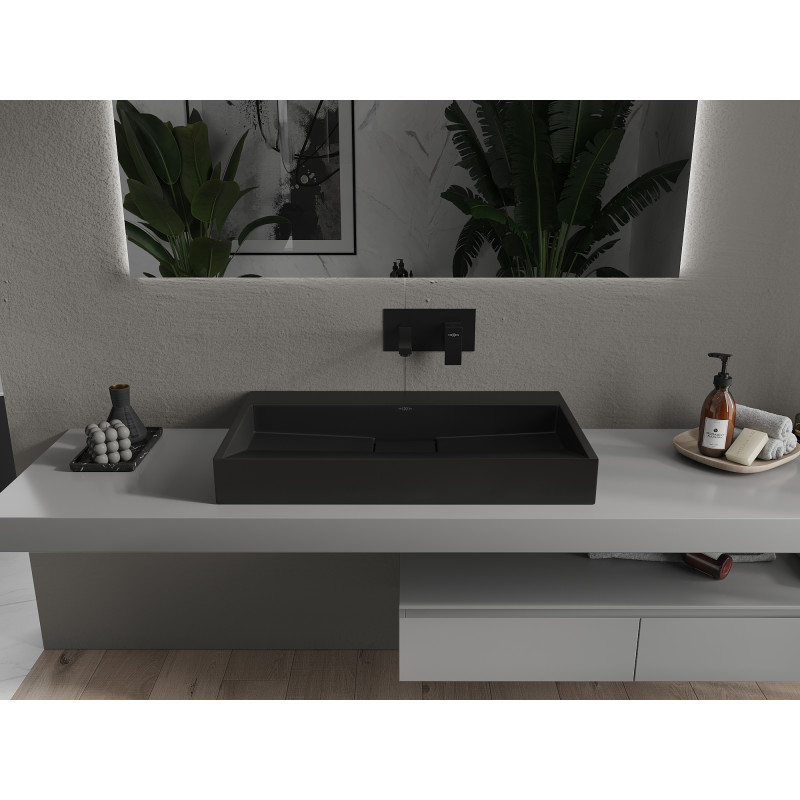 Mexen Ava konglomerátum asztali mosdó B/O 80 x 46 cm, fekete - 23018070